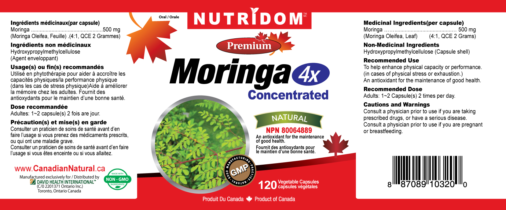 NUTRIDOM MORINGA CAPSULE 4X CONCENTRATED